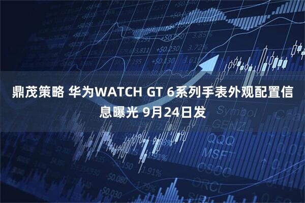 鼎茂策略 华为WATCH GT 6系列手表外观配置信息曝光 9月24日发